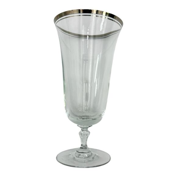 Mikasa Briarcliffe Crystal Stemware Silver Band Iced Tea Wine Glass Water Goblet - Picture 5 of 16